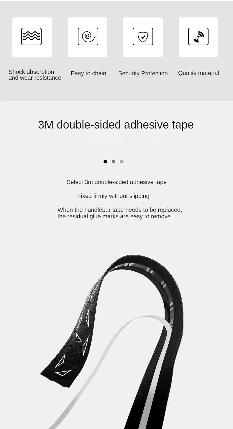 Description Picture 4 of itemRoad Bike Handlebar Tape Anti-Slip PU Shock Handle Bar Tape With Bar End Plugs PU Anti-Vibration Wrap Tape Durable Bar Bartape