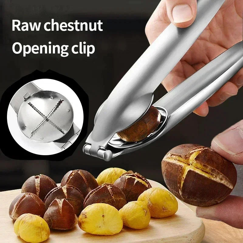 Description Picture 4 of itemStainless Steel Chestnut Opening Machine Nut Cracker Sheller Walnut Pliers Chestnut Cutter Opener Kitchen Gadgets Accessories