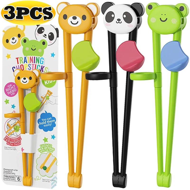 Description Picture 2 of itemCartoon Animal Chopsticks For Children Cute Bear Panda Elementary Learning Chopstick Baby Kids Training Tableware Food Sticks