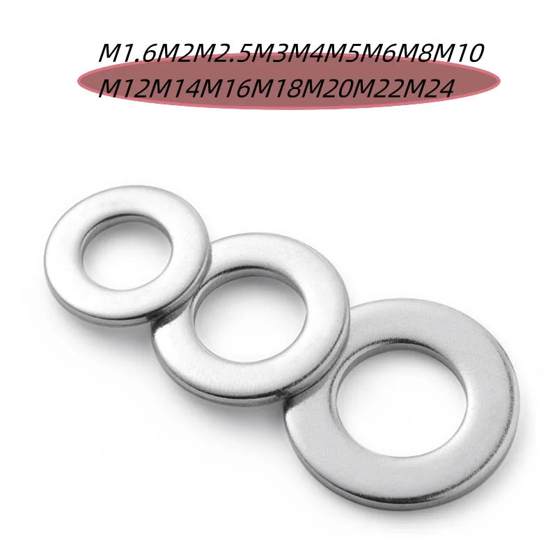 Description Picture 2 of item316 Stainless Steel Metal Flat Washer, Enlarged and Thickened Screwcircular Washer M1.6M2M2.5M3M4M5M6M10M12M14M16M18M18M20M22M24
