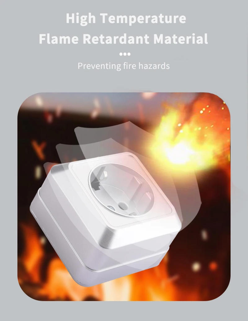 Description Picture 6 of itemWESA Silvery Wall Surface Socket Plug Exterior Electrical Outlets With Ground Outdoor Power Socket Flame Retardant Paint Plastic