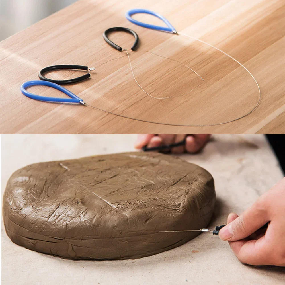 Description Picture 2 of itemPottery Tools Mud Cutting Tools Pottery DIY Handmade Clay Sculpture Mud Cutting Line Mud Cutting Tool Ceramic Steel Wire Drawing