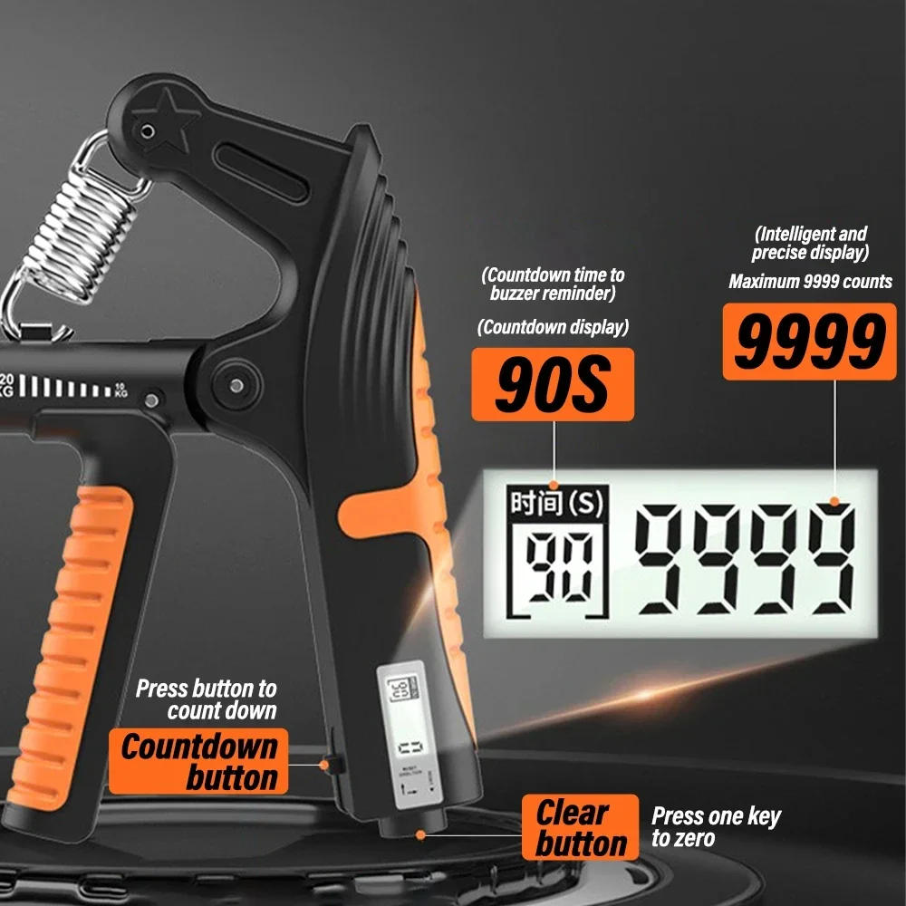 Description Picture 5 of itemSmart Counting Hand Grip Set 10-120KG Adjustment Exercise Power Strengthening Pliers Spring Finger Pinch Wrist Expander Training