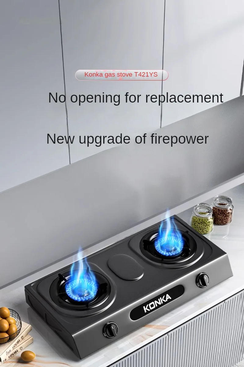Description Picture 3 of itemGas Stove Double Burner Household Natural Stove Desktop Fierce Fire Liquefied Gas Cooktop Gas Stove Home Appliance