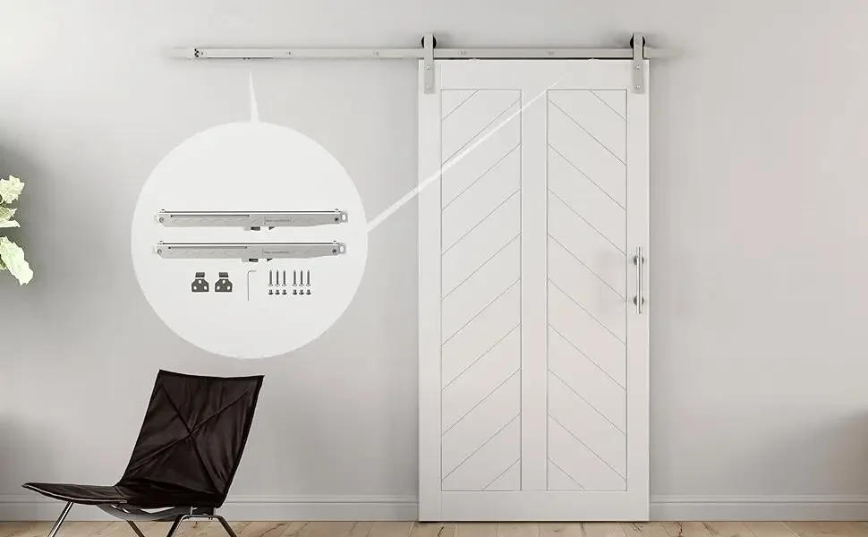 Description Picture 2 of itemDIYHD 5.5FT Brushed Sliding Barn Door Hardware Two-Side Mechanism, Soft Close kit