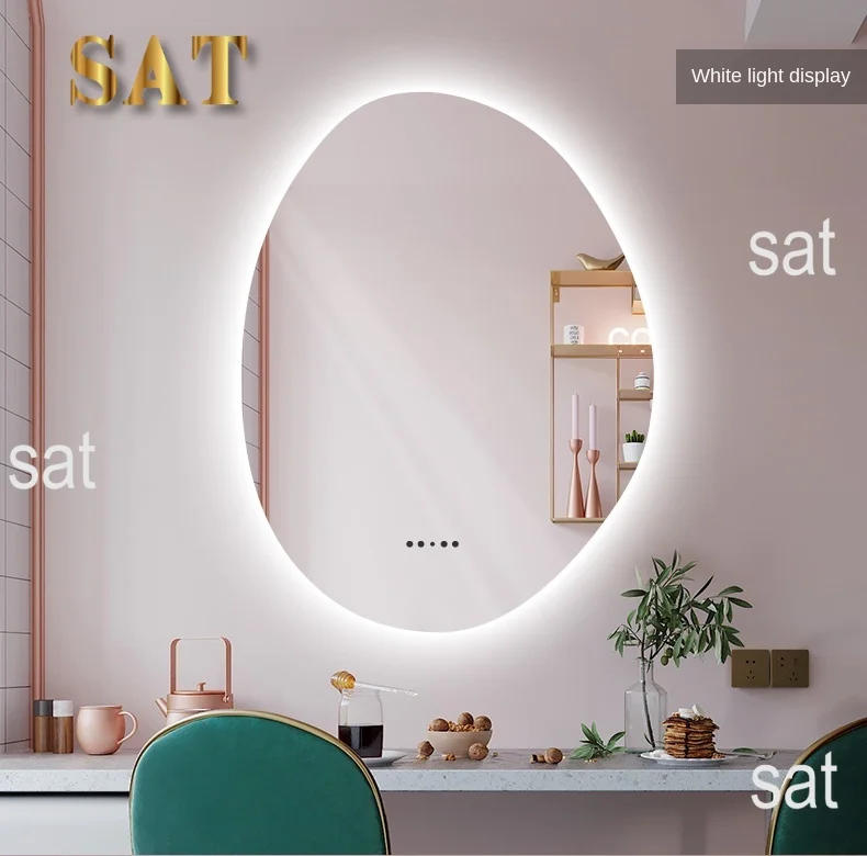 Description Picture 2 of itemSmart Bathroom Mirror Lights Irregular Bright Magnifying Bathroom Mirror Anti Fog Espejos Con Luces Decoration Home