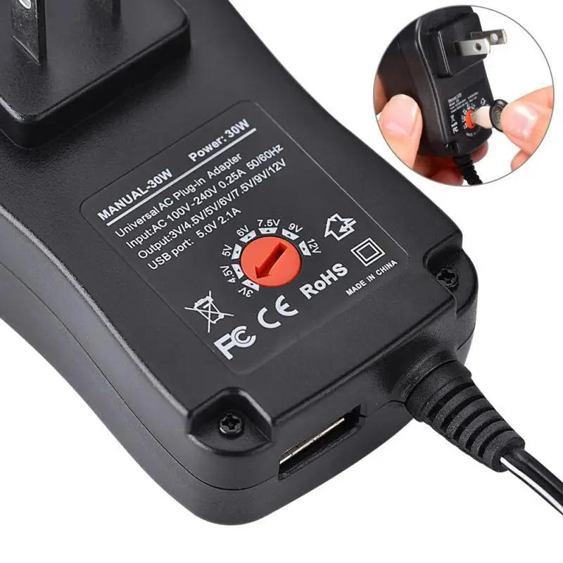Description Picture 3 of itemAC/DC Adapter 220V To 3V 4.5V 5V 6V 7.5V 9V 12V 2A Adjustable Power Adapter Supply Universal Charger for LED Light Strip CCTV