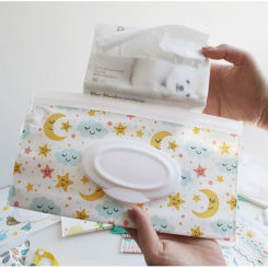 EVA Baby Wet Wipe Pouch Portable Wipes Holder Case Flip Cover Snap-Strap Reusable Refillable Cosmetic Pouch Useful Tissue Box