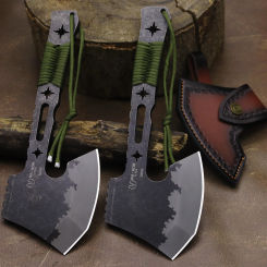 BA-KOR German DC53 Steel integrated multi-purpose axe & sheath, outdoor EDC tool axe, jungle survival axe