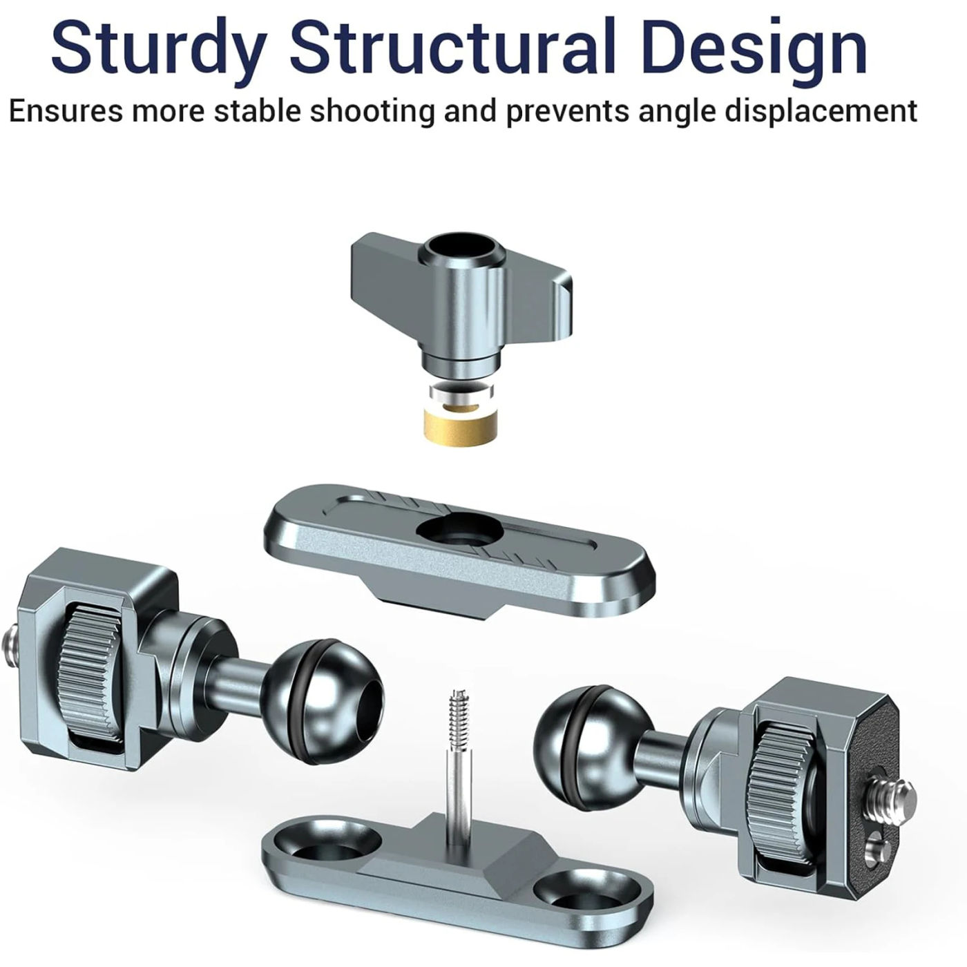 Description Picture 3 of itemCamera Magic Arm, Flexible Articulating Arm with 1/4” Screws, Field Monitor Mount with Dual Ballhead, Aluminum Magic Arm