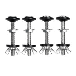 ABSF 4 Pack Toilet Tank To Bowl Bolt Kits Cistern Bolts Kit,Stainless Steel Toilet Pan Fixing Fitting With Double Gaskets