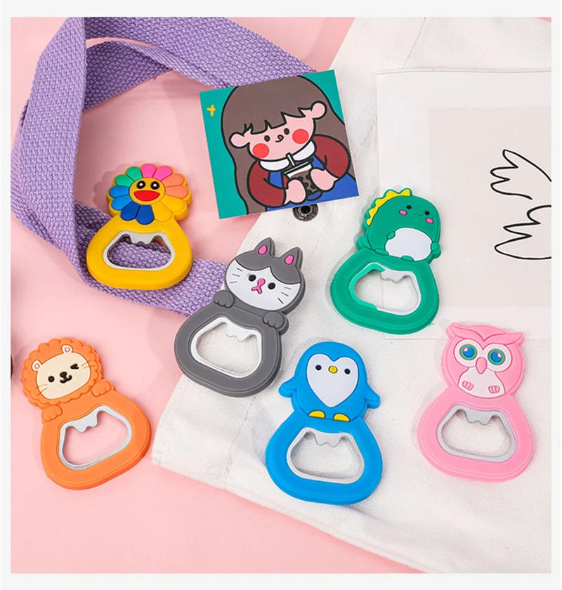 Description Picture 5 of itemCreative Cartoon Multifunction Silicone Stainless Steel Bottle Opener Beer Fridge Openers Kitchen Tools An Be Fridge Magnet