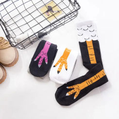Women Spring Autumn Winter Middle High School Girls Socks Funny Chicken Paw Stocking Over-knee Pressure Thin Leg Long Stockings