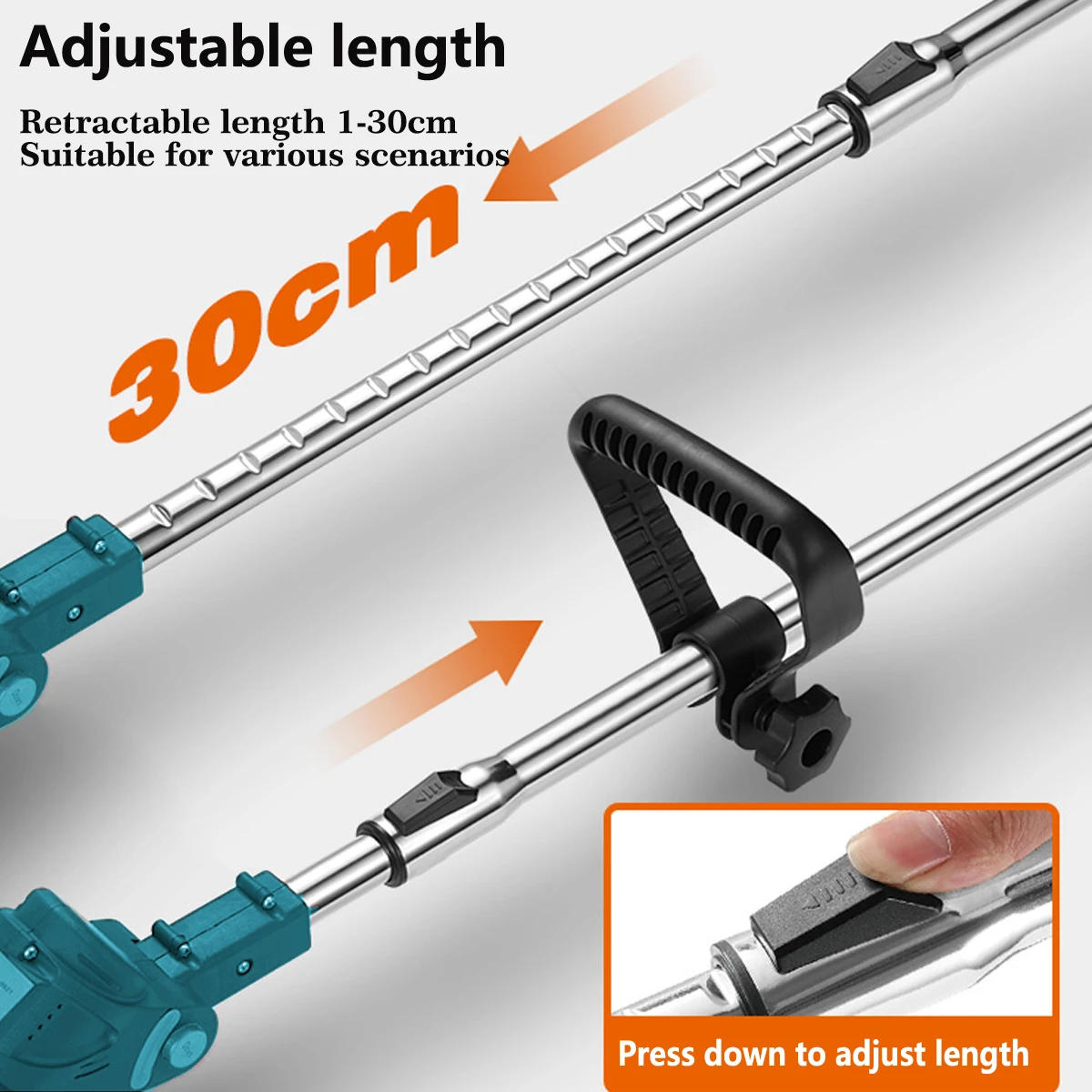 Description Picture 5 of itemCordless Electric Lawn Mower Foldable Grass Trimmer Adjustable Garden Pruning Cutting Power Tools For Makita/WOBERICH Battery