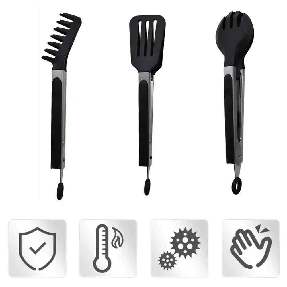 Description Picture 4 of itemStainless Steel Silicone Kitchen Tongs Bbq Clip Salad Cooking Tool Food Serving Tongs Pinzas De Cocina Kitchen Appliance Parts