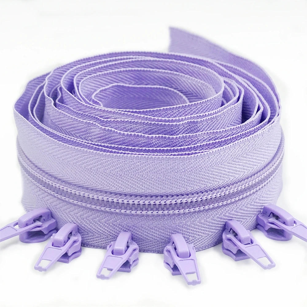 Description Picture 5 of item3# 1/2/3/5/10 Meters Long Nylon Zippers Rolls with 2/4/6/10/20 Pieces Auto-lock Zipper Slider For Tailor Sewing 20color