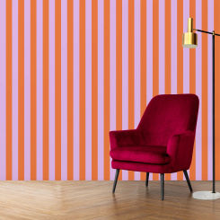 Purple and Orange Stripes Wall Paper, Modern Peel and Stick Wallpaper,Removable and Self-adhesive Wallpaper, Geometric Wallpaper