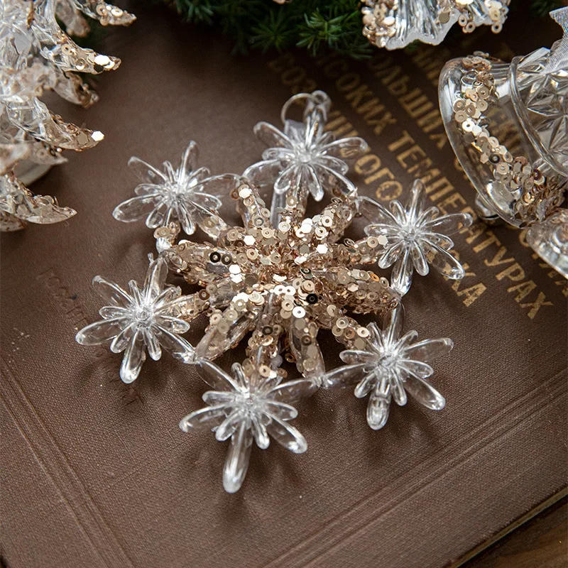 Description Picture 5 of itemCrystal Christmas Snowflake Elk Bell Pendant Figurine Collectibles Small Ornament for Christmas Tree Holiday Party Decorations
