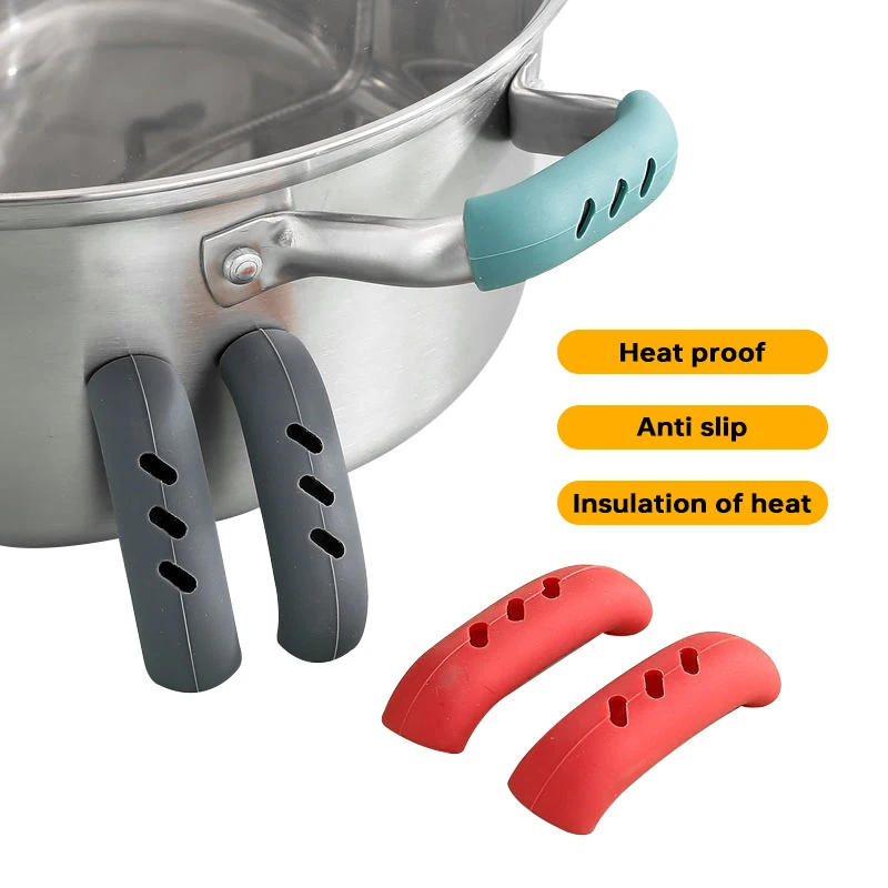 Description Picture 3 of itemPot Ear Clips Silicone Pan Handle Cover Heat Insulation Covers Non-slip Steamer Casserole Pan Handle Holder cookware Oven Mitts