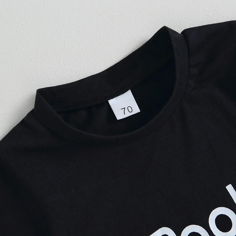 Description Picture 5 of itemBaby Boys Shorts Set Short Sleeve Letters Print T-shirt with Elastic Waist Plaid Shorts Halloween Clothes