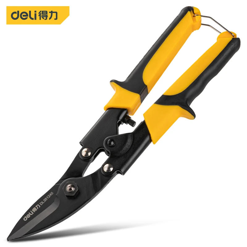 Description Picture 3 of itemDeli 8.5'' 9.5'' Metal Sheet Shearing Tin Snips Straight Shears Bent Blade Cutter Multifunction Electrician Repair Keel Scissors