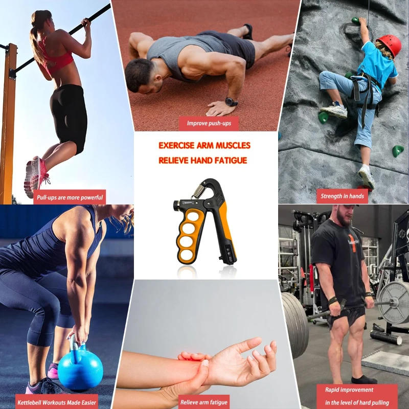 Description Picture 3 of item5-100kg Hand Grip Muscle Strengthener Trainer Adjustable Hands Gripper Strength Wrist Weights Expander Gym Exercise Accessories