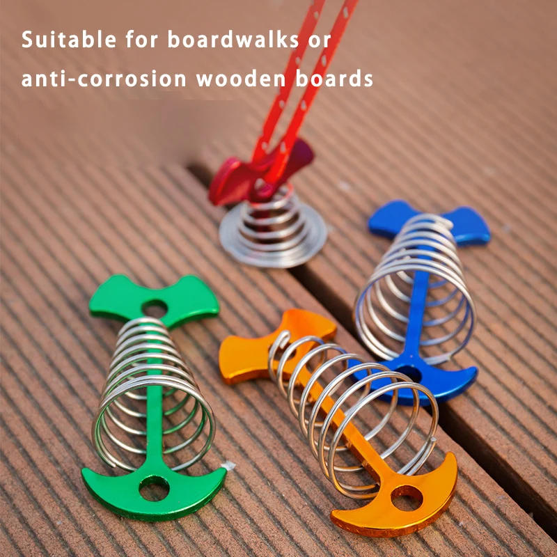 Description Picture 6 of itemTARKA 10pcs Camping Deck Nails Spring Fish Bone Nails with Hooks Wooden Board Tent Pegs Ground Nails Climbing Tent Accessories