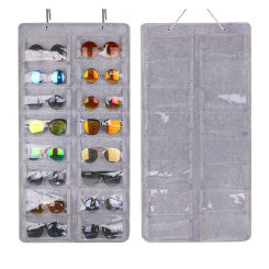 1-10PCS New Wall Hanging Sunglasses Storage Bag Dustproof Wall Pocket Display Glasses Bag Holder 16 Felt Slots for Shop Home