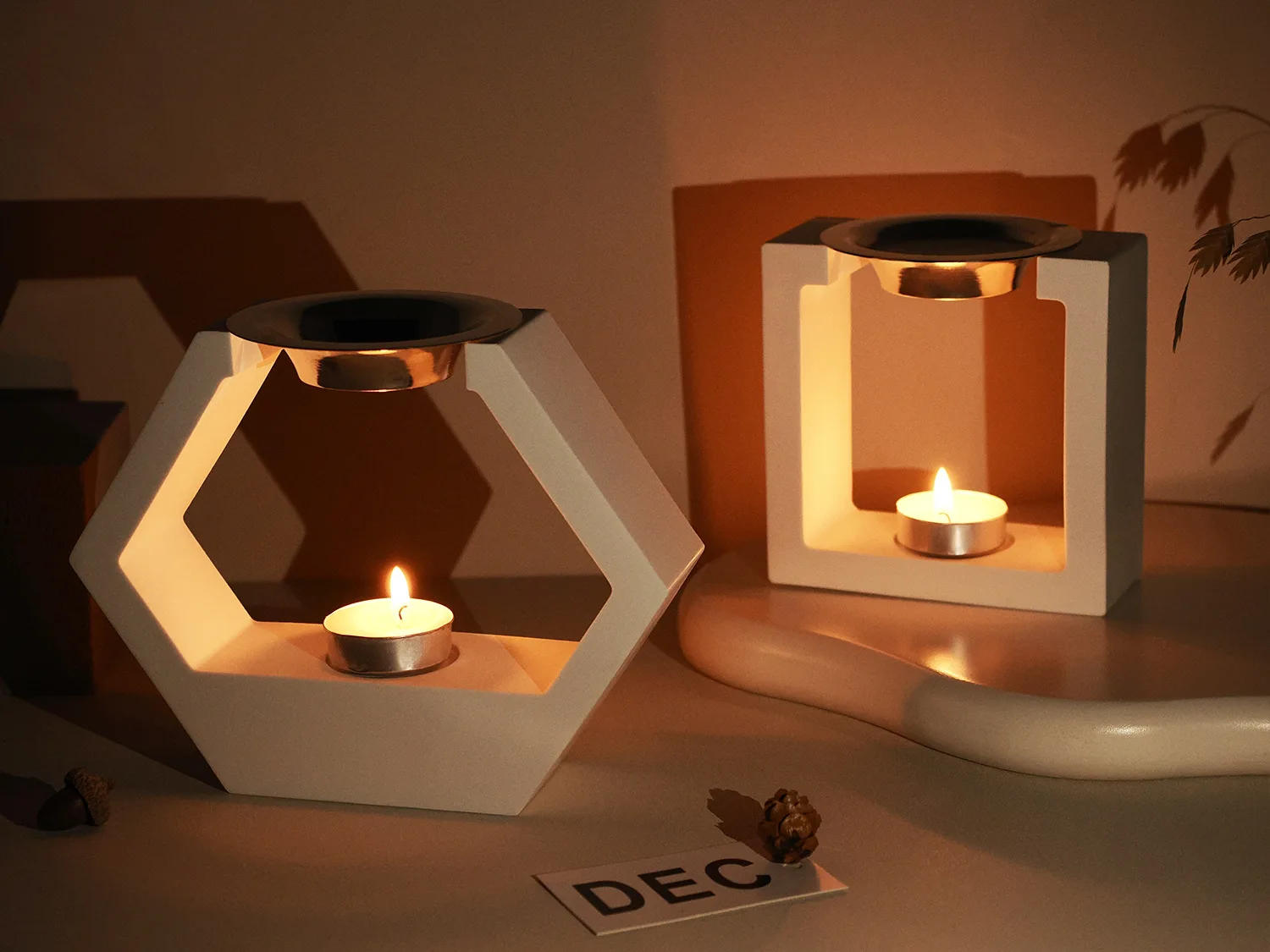 Description Picture 5 of itemGeometric Aromatherapy Furnace Silicone Mold Cement Gypsum Essential Oil Candle Holder Mold Melting Wax Furnace Diffuser Mold