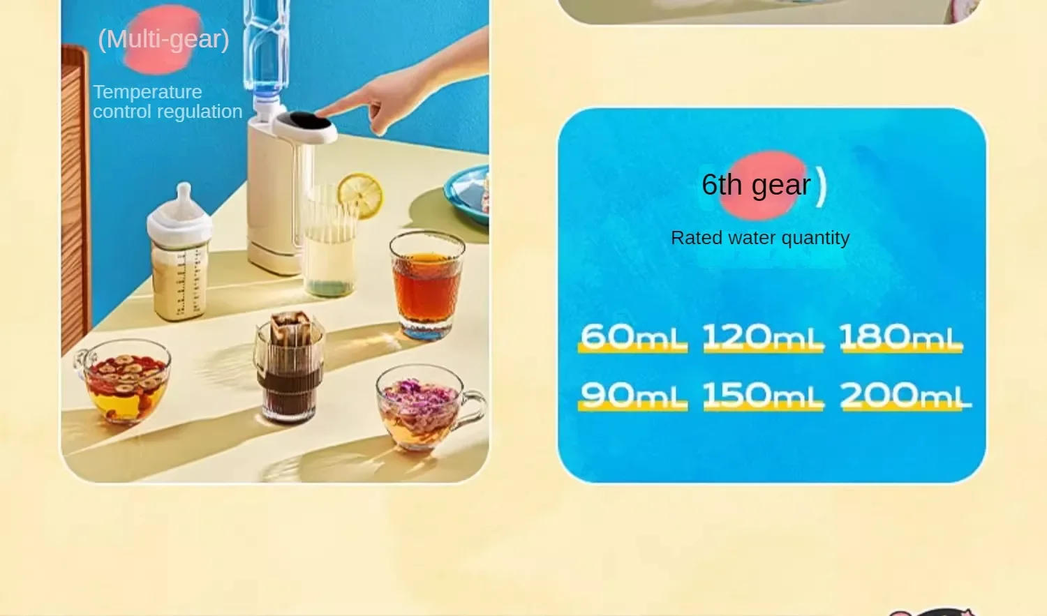 Description Picture 5 of itemInstant Hot Water Dispenser Desktop Desktop Travel Business Trip Hot Water Portable and Universal Bouilloire Électrique Portable