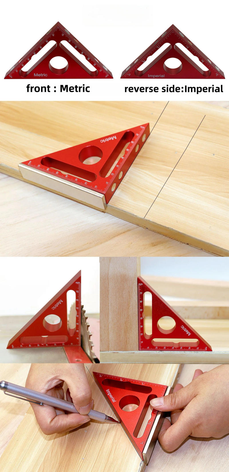 Description Picture 4 of itemWoodworkPro 90° Triangle Ruler with Positioning Block Right Angle Clamp Frame Clamp G-Clamp and Precision Woodworking Tools