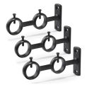 Curtain Rod Bracket, 3Pcs Double Curtain Rod Holder, Double Rod Brackets Hooks for Living Room Bedroom Curtain Rods