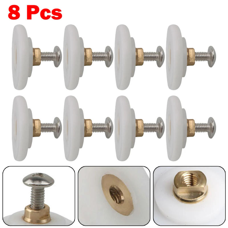 Description Picture 3 of itemOld Fashioned Sliding Door Arc Home Improvement Bathroom Pulley Hanging Wheel 8pcs Glass Door Hanging Wheel Shower Room