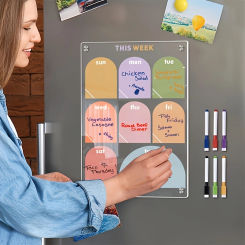 8"X12" Acrylic Weekly Planner for Fridge,Clear Meal Planner for Refrigerator,Magnet Weekly Calendar for Fridge,Acrylic Magnetic