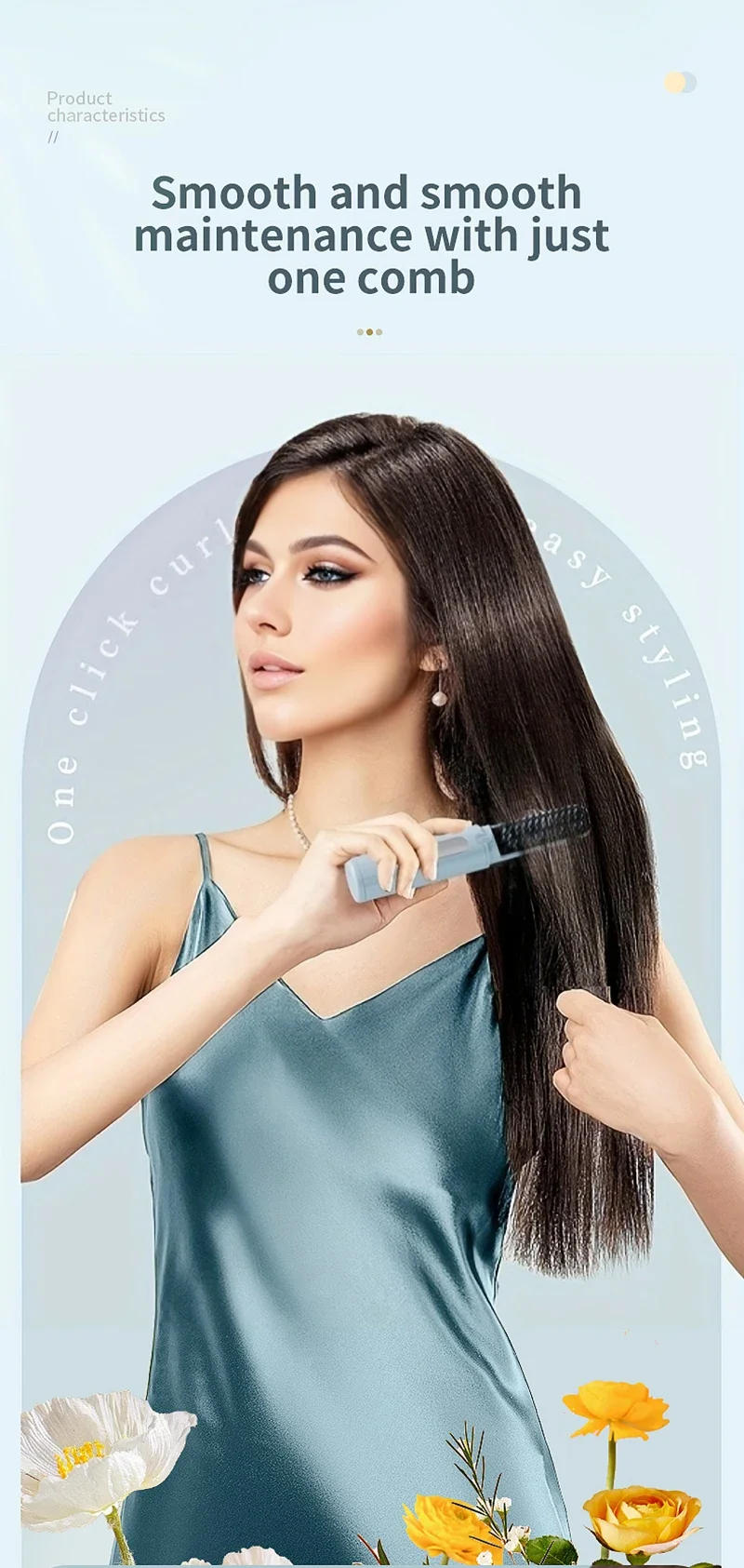 Description Picture 4 of itemWireless Electric Heating Straight Hair Comb Rechargeable Portable  Negative Ion Anti-scalding Hair Straightener For Home Travel