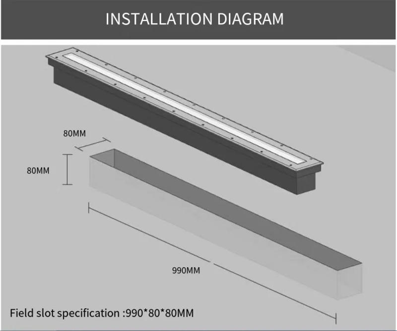 Description Picture 5 of itemRecessed LED Stainless Steel Underwater Buried light Pool Pool Wall Wash Light Water Feature Light 12V 24V 12w18w 24w 36w 1meter