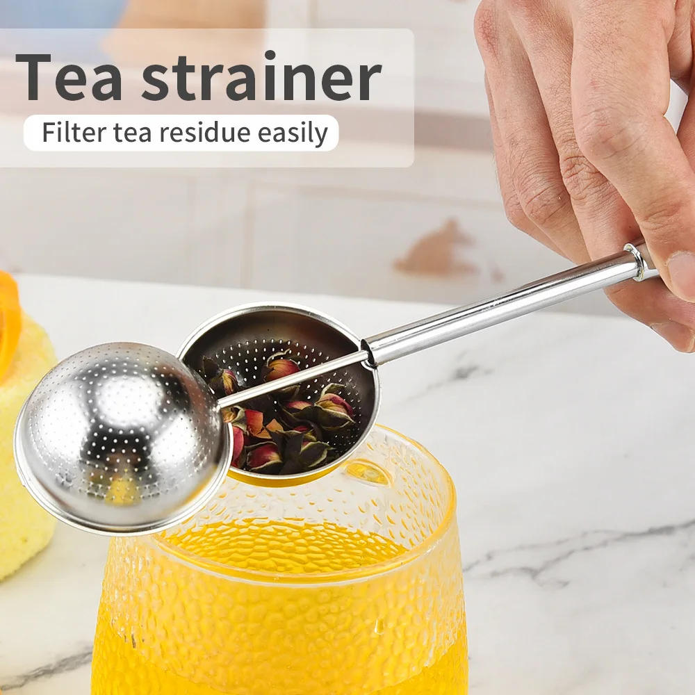 Description Picture 3 of itemStainless Steel Tea Infuser Sphere Mesh Tea Strainer Coffee Herb Spice Filter Diffuser Handle Tea Ball Tea Spoon Infuser Filter