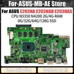 E203NA Mainboard For ASUS E203NAH E203NAS L203NAH L203NA Laptop Motherboard N3350 N4200 CPU 2G/4GB-RAM 0G/32G/64G/128G SSD