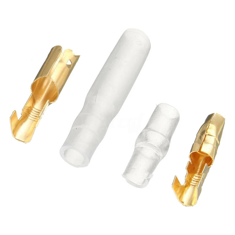 Description Picture 6 of item200x Connector 3.9mm Male & 4.0mm Female 50 Set Terminal Transparent Uninsulated W/ Sleeve Connectors Crimp Kit
