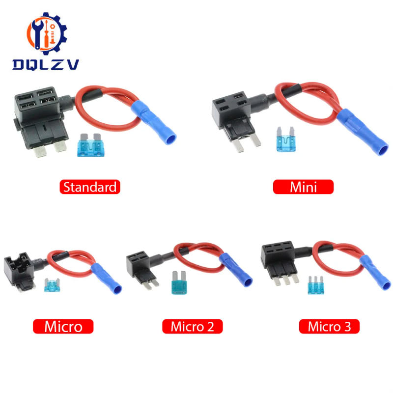 Description Picture 4 of item12V Fuse Holder Add-a-circuit TAP Adapter Micro Mini Standard Ford ATM APM Blade Auto Fuse with 10A Blade Car Fuse with holder