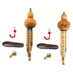 Bamboo Hulusi Woodwind Gourd Cucurbit Flute for Music Learning Exercise Gift