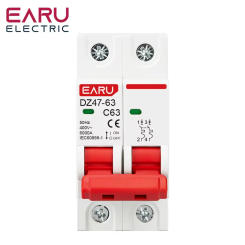 2P AC 230/400V MCB DZ47 C Type Circuit Breaker Overload Protection Short Circuit Protection Small Household Main Switch Din Rail