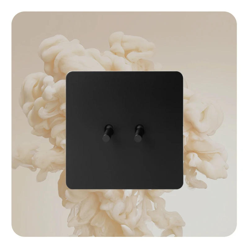 Description Picture 3 of itemAvoir Wall Toggle Switch 2Way Black Matte Dimmer Stainless Steel Panel Power Socket EU FR Type C Charger Port Plug Outlet 86Type