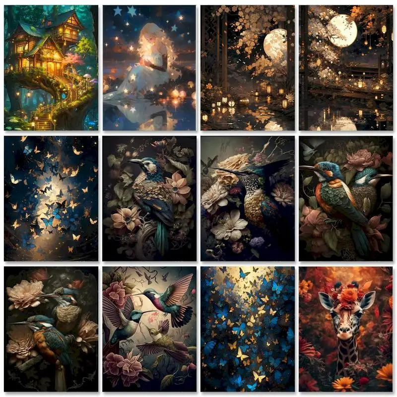 Description Picture 2 of itemGATYZTORY Oil Painting By Numbers For Adults Animal Drawing Picture Paint With Numbers For Adults Diy Crafts Home Art Decor