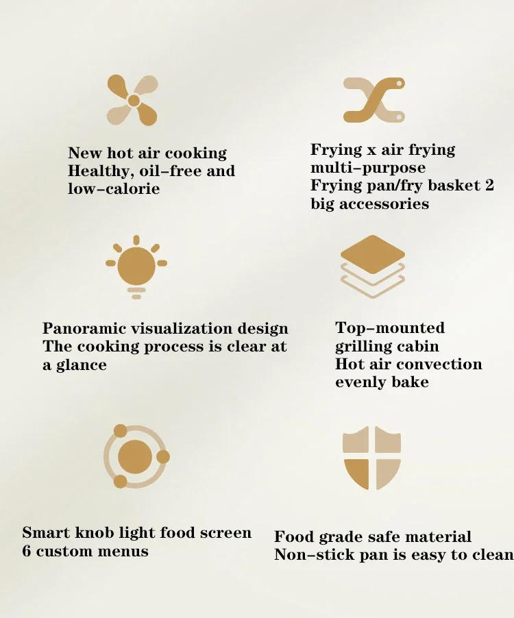 Description Picture 4 of item1000W Portable Air Fryer 2L Capacity Visible Household Transparent Visible Air Fryer Led Touch Screen Panel Air Fryer