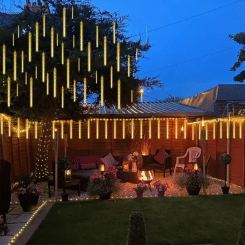 Outdoor Garden 4/3/2/1 Set LED Meteor Shower String Lights Navidad for 2025 Street Garland Holiday Wedding Christmas Decorations