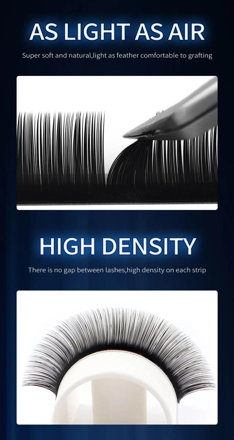 Description Picture 5 of itemBluebell Beauty All Sizes 8-15mm Individual Eyelashes Extension Matte Black Russian Volume Eyelashes Silk Long/Short/Lower Lash