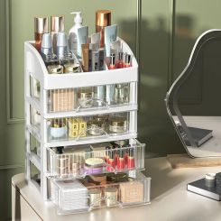Hot Drawer Makeup Organizer Large Capacity Plastic Makeup Storage Box Lipstick Holder Office Supplies Home Desktop Storage Box