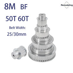1Pcs HTD 8M BF Timing Pulley 50T 60T Teeth Bore 12mm - 30mm Belt Width 25/30mm 8M Aluminum Alloy Transmission Belt Pulley