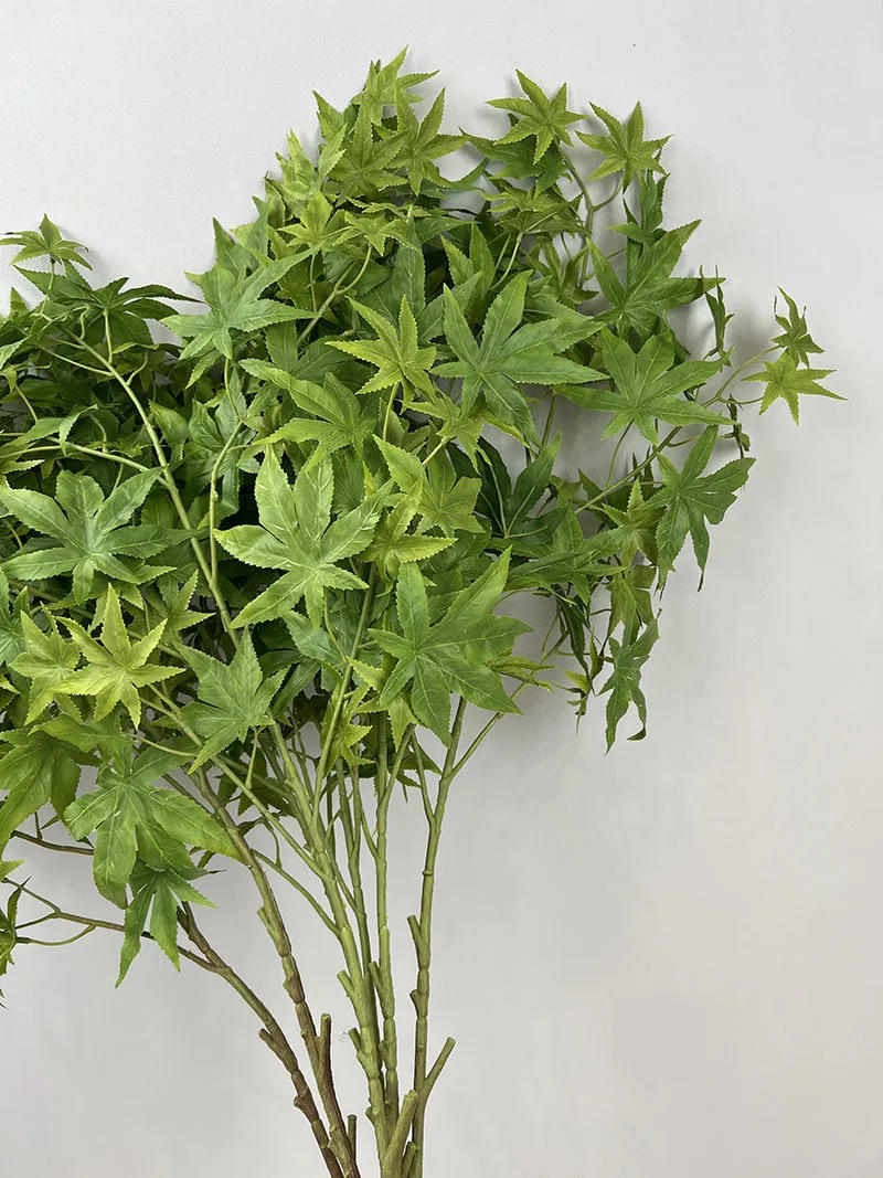 Description Picture 4 of itemArtificial Maple Leaf Branches Fake Green Plants Home Living Room Decoration Simulation Plant Silk Maples Leaves Greening